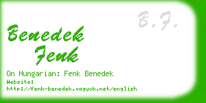 benedek fenk business card